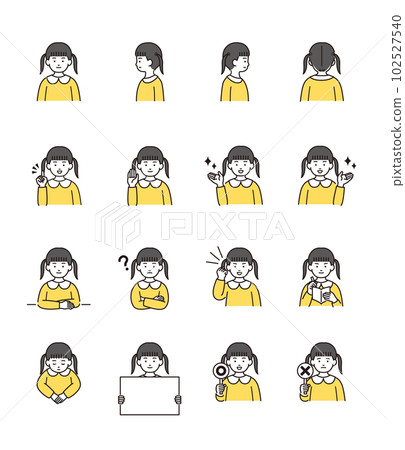 簡單的人插畫女孩 簡單的人插畫女孩 102527540