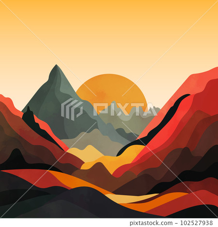 landscape with mountains and hills landscape with mountains and hills 102527938