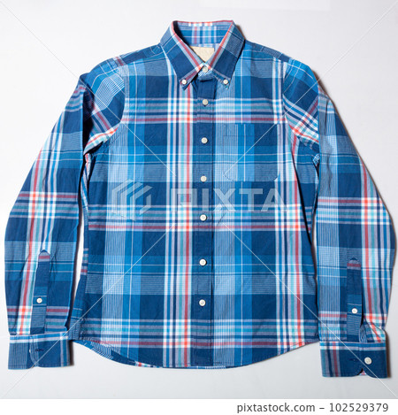 Button downlong sleeve men's shirt on white background Button downlong sleeve men's shirt on white background 102529379