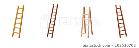 Wooden Step Ladder for Domestic and Construction Need Vector Set Wooden Step Ladder for Domestic and Construction Need Vector Set 102530708