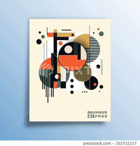 Bauhaus minimal design for flyers, posters, brochure covers, background, wallpaper, typography, or other printing products. Vector illustration 102532157