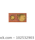 Gold brass Antique balance Scale isolated on white background. 3d render illustration 102532903