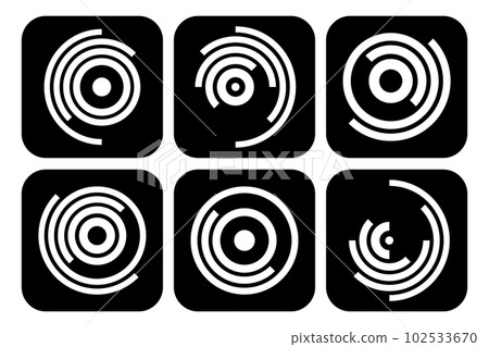 Set of Black and White Geometric Elements for Logo Design. Abstract Icons. Vector Art. Set of Black and White Geometric Elements for Logo Design. Abstract Icons. Vector Art. 102533670