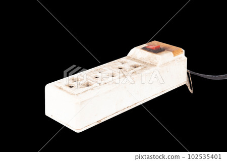 three prong plug isolated on white background 102535401