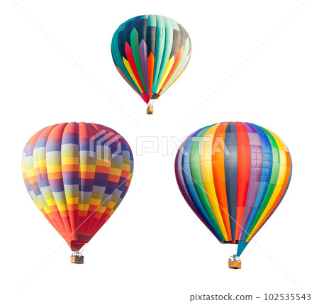 Set of Hot Air Balloons Isolated of a White Background. Set of Hot Air Balloons Isolated of a White Background. 102535543
