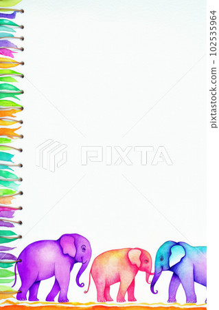 AI generated Watercolor frame with elephants. Hand drawn illustration for your design AI generated Watercolor frame with elephants. Hand drawn illustration for your design 102535964
