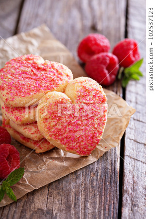 Valentines day heart shaped cookies 102537123