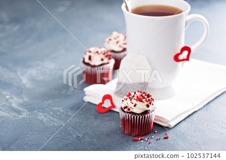 Tea in a cup for Valentines day 102537144