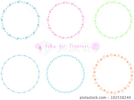 Watercolor polka dot frame set Watercolor polka dot frame set 102538240
