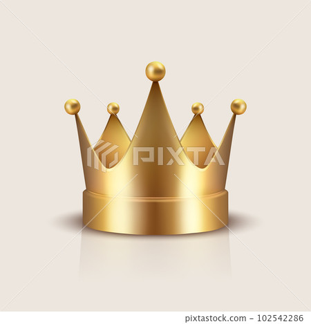 Vector 3d Realistic Golden Crown Icon Closeup Isolated. Yellow Metallic Crown Design Template. Gold Royal King Crown. Symbol of Imperial Power. Luxury, Wealth and Power. Front View Vector 3d Realistic Golden Crown Icon Closeup Isolated. Yellow Metallic Crown Design Template. Gold Royal King Crown. Symbol of Imperial Power. Luxury, Wealth and Power. Front View 102542286