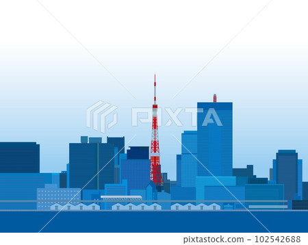 東京 東京 東京鐵塔 藍色 東京 東京 東京鐵塔 藍色 102542688