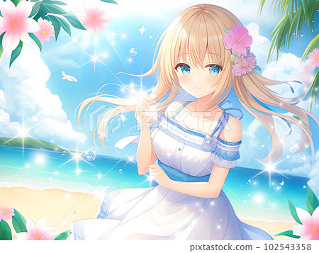 Cute Anime Girl Stock Illustration