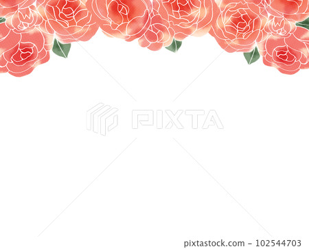 粉紅玫瑰水彩風格插圖 102544703