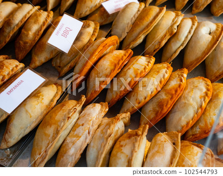 Rows of empanadas, national Spanish dish Rows of empanadas, national Spanish dish 102544793
