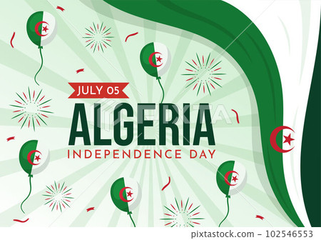 Happy Algeria Independence Day Vector Illustration with Waving Flag in Flat Cartoon Hand Drawn Landing Page Green Background Templates Happy Algeria Independence Day Vector Illustration with Waving Flag in Flat Cartoon Hand Drawn Landing Page Green Background Templates 102546553