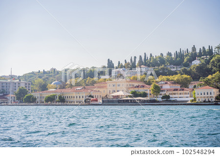 A panorama photo of Bosporus strait, Istanbul. Turkiye A panorama photo of Bosporus strait, Istanbul. Turkiye 102548294