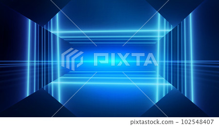 Abstract design with neon light in blue theme background concept series  102548407