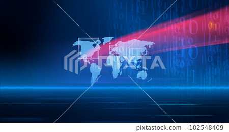 Graphical world map with big squares and binary codes concept series  102548409