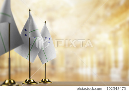 Small flags of the Mercosur on an abstract blurry background Small flags of the Mercosur on an abstract blurry background 102548473