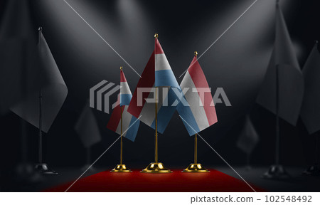 The Luxembourg national flag on the red carpet 102548492