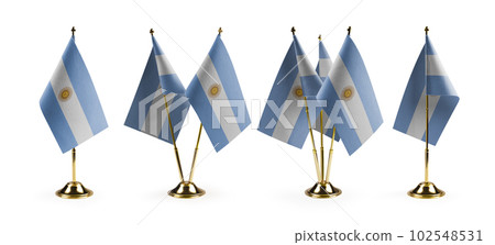 Small national flags of the Argentina on a white background 102548531