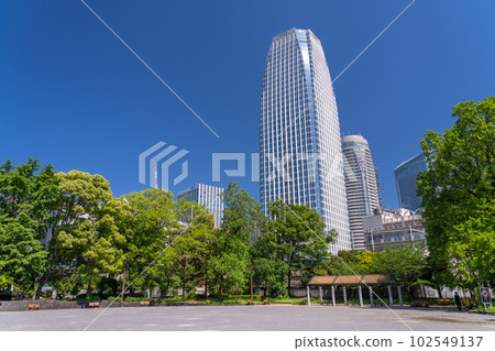《Tokyo》Cityscape in the center of Tokyo in early summer・Shiba Park in fresh green 102549137