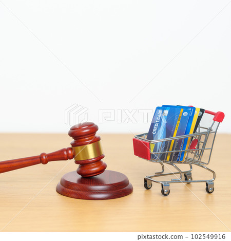 Judge gavel, shopping cart and Credit Card..online auction and bidding, Trade Regulations, Consumer protection Law, online shopping, E commerce, Tax, Digital, justice and judgment concept Judge gavel, shopping cart and Credit Card..online auction and bidding, Trade Regulations, Consumer protection Law, online shopping, E commerce, Tax, Digital, justice and judgment concept 102549916