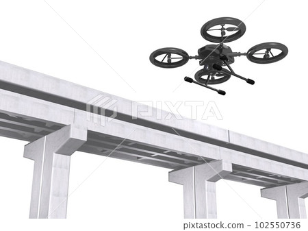 Drones, bridge piers, infrastructure inspection (3DCG image) Drones, bridge piers, infrastructure inspection (3DCG image) 102550736