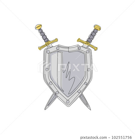 Crossed Swords Icon on White Background for Your Design or Logo. Vector  Illustration. Outline Style. Stock Vector