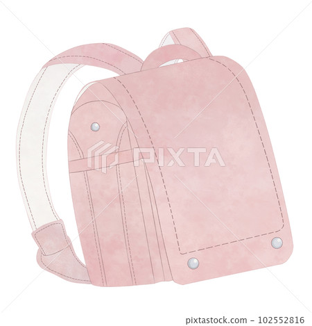 Pink beige school bag illustration material 102552816