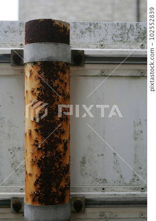 Rust on a road sign pole Rust on a road sign pole 102552839