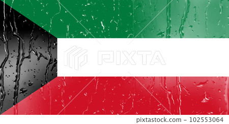3D Flag of Kuwait on a glass 3D Flag of Kuwait on a glass 102553064