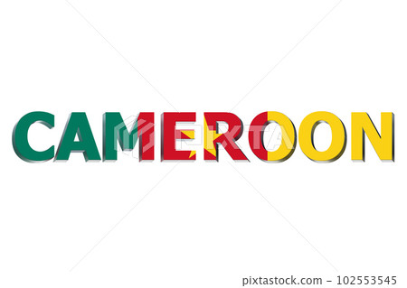 3D Flag of Cameroon on a text background. 3D Flag of Cameroon on a text background. 102553545