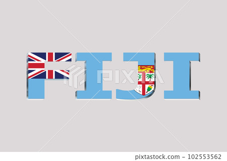 3D Flag of Fiji on a text background. 3D Flag of Fiji on a text background. 102553562