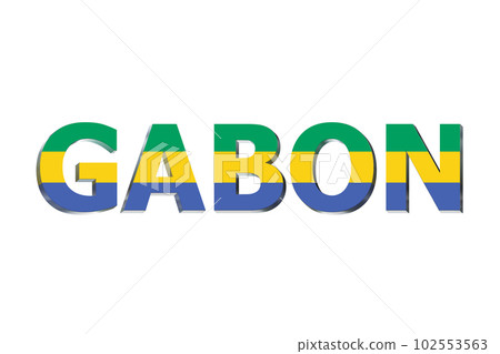 3D Flag of Gabon on a text background. 3D Flag of Gabon on a text background. 102553563