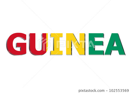 3D Flag of Guinea on a text background. 3D Flag of Guinea on a text background. 102553569
