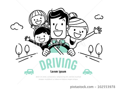 Vector illustration material: Family set to drive Vector illustration material: Family set to drive 102553978
