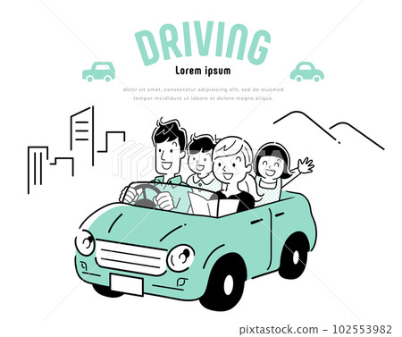 Vector illustration material: Family set to drive Vector illustration material: Family set to drive 102553982