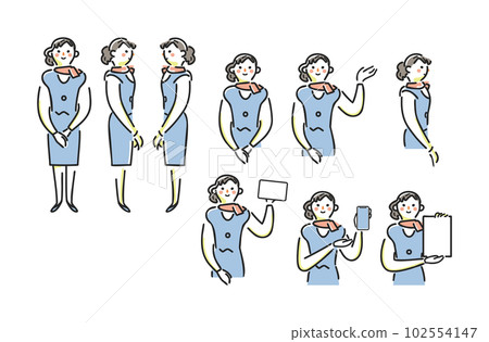 穿西裝的女職員設置插圖素材 穿西裝的女職員設置插圖素材 102554147