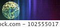 Futuristic neon background. Sparkling planet on a background of binary code, the concept of the future of cyberspace 102555017