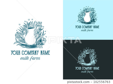 vintage illustrated logo for the farm company 102556763