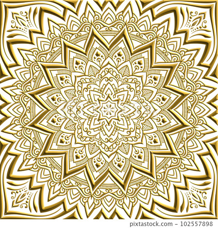具有金絲效果的曼陀羅圖案藝術品 102557898