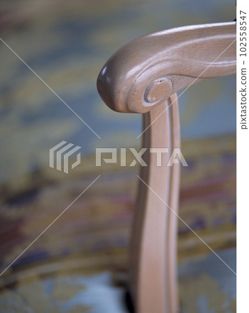 White antique rococo armchair arm carving White antique rococo armchair arm carving 102558547