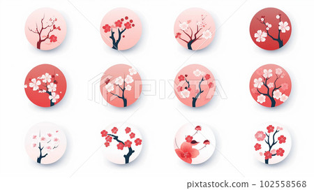 櫻花最小圖標插畫 櫻花最小圖標插畫 102558568
