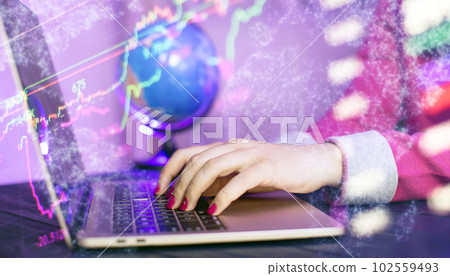 concept of optimizing tax payments using a calculator for calculating income tax and property, background for business, individuals and corporations, such as VAT 102559493