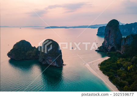 Railay Beach Krabi Thailand, the tropical beach of Railay Krabi, a