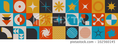 Modern geometric silhouette figures and shapes. Brutalism basic elements. Swiss bauhaus style Modern geometric silhouette figures and shapes. Brutalism basic elements. Swiss bauhaus style 102560145