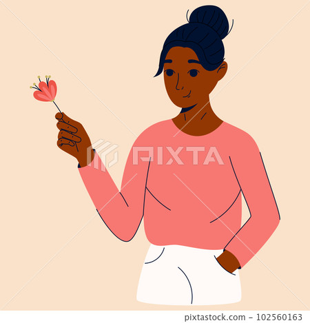 Beautiful girls with flowers. Girl power, feminism, sisterhood concept. 102560163