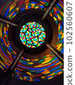 Colorful stained glass of playground equipment 102560607