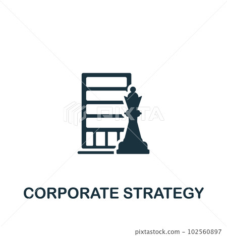 Corporate strategy icon. Monochrome simple sign from business concept collection. Corporate strategy icon for logo, templates, web design and infographics. Corporate strategy icon. Monochrome simple sign from business concept collection. Corporate strategy icon for logo, templates, web design and infographics. 102560897